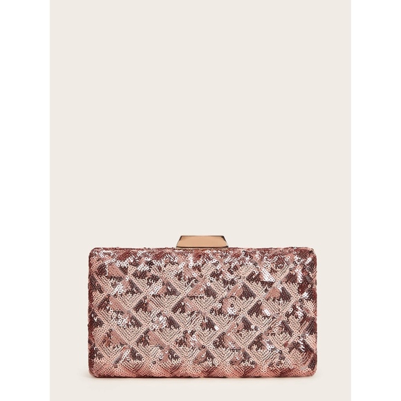 rose gold evening bag